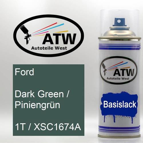 Ford, Dark Green / Piniengrün, 1T / XSC1674A: 400ml Sprühdose, von ATW Autoteile West.
